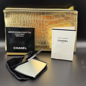 CHANEL Mirror Duo. Paris-Biarritz Sample & Gold Pouch